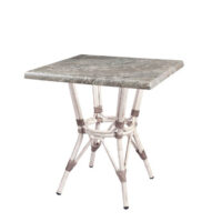 Mesa Dominica con estructura bambú blanco y sobre sicilia