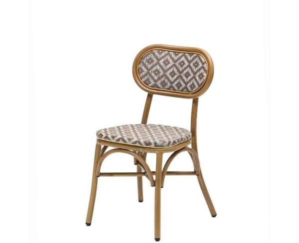 Silla Traviata estructura color roble natural y acabado textilene Soho