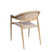 Sillón Ottawa con estructura roble natural y acabado textilene latte