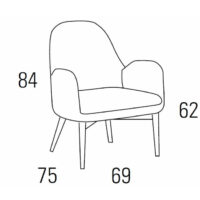 Medidas sillón A54-057